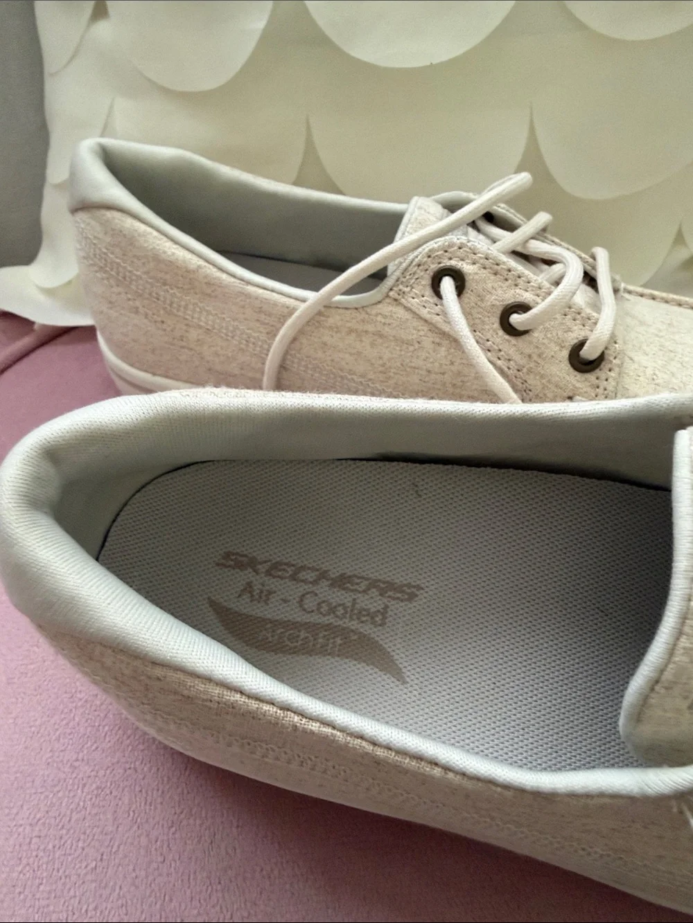 Skechers Men's Light Beige Canvas Boat Shoes